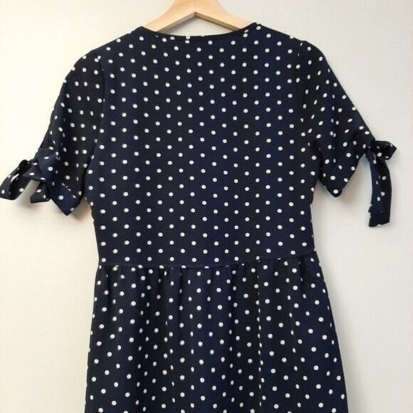 ORANGE CREEK Dress Navy Blue w/ White Polka Dot Sz XS - Picture 8 of 10